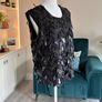 Ladies Black Sleeveless Top by Gallery, Embellished with Cascading Sequin-and-Bead Fringe Image 6