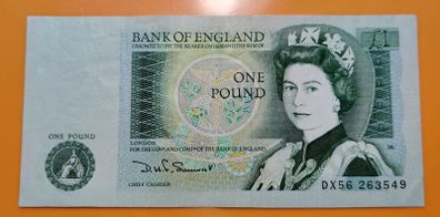 Bank of England One Pound Unc banknote Queen Elizabeth II