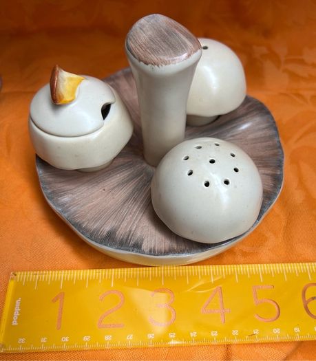 MId Century Modern Carlton Ware Mushroom Cruet Set