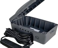 Masterplug WBXBFG10B-MP Weatherproof Electric Box for Outdoors with Four Socket 10 Metre Extension Lead, 351 x 220 x 126.5 mm, Dark Grey