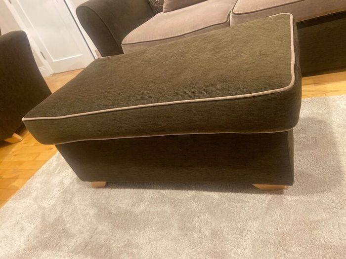 Suite of furniture with footstool. Custom made.