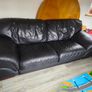 Black leather couch Image 3