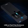 Sabrent Hard Drive Enclosure, Lightning Fast Transfer Speeds 5Gbps, SATA to USB HDD Enclosure for 2.5 3.5 inch SSD HDD Disks - 22TB, USB Cable Included, Tool-free Hard Drive Docking Station (EC-KSL3) - Boxed Image 6