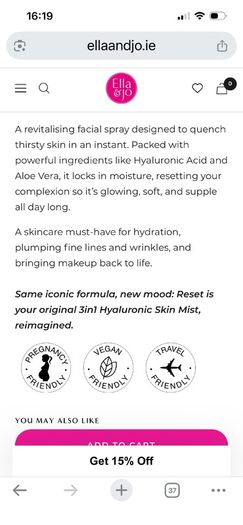 Ella & Jo Hydrate & Plump Skin Mist
