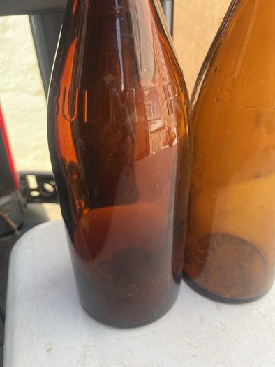 2 empty Flagons. Bulmers bottles.. corked caps