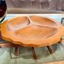 Vintage Mid Century Modern Teak Partitioned Snack Dish Serving Tray Image 7