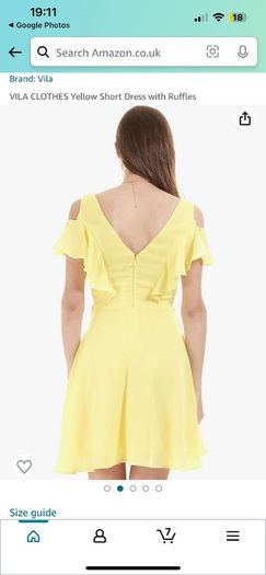 BNWOT VILA Lemon yellow flowy shift dress size 10