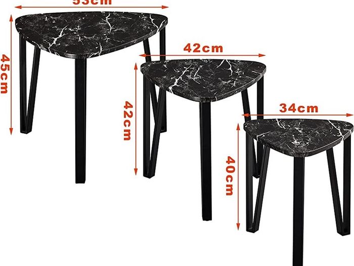Nest of Table Industrial Nesting Table Set of 3 Coffee Tables End Side Tables for Home and Office (FREE SHIPPING)