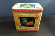 Funky Atomic Mid-Century Modern 1950's Small Tin Tea Caddy, with a Funky and Rare Graphic Design - MCM/50s Display! Props for Stage and Screen!