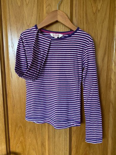 Girl's Stripe Long Sleeve Cotton Top | Size 6-7 years