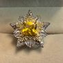 Star shape ring with yellow stones Image 2