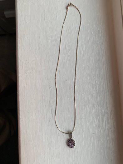 Silver & amethyst stone
