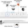 Multi Plug 3m Extension Lead with 1700J Surge Protection, Wall Mountable NTONPOWER 8 Gang Plug Board with 5 USB Slots Switched 13amp Fused UK Extender- White Image 2