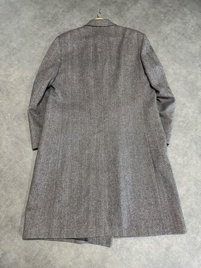 Men's Gray Double-Breasted Herringbone Coat