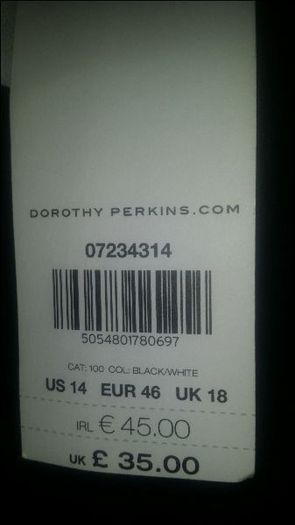 BNWT Dorothy Perkins Black&White classy midi dress size UK18 EUR46 Postage included