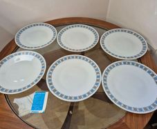 Vintage JAJ Pyrex Chelsea 10-Inch Dinner Plates Set (6 Pcs) with Original Box