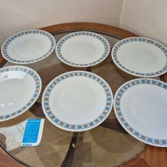Vintage JAJ Pyrex Chelsea 10-Inch Dinner Plates Set (6 Pcs) with Original Box