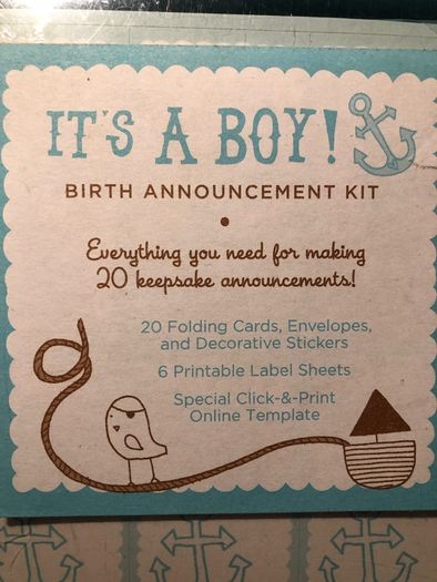 Birth Announcement card pack, 20 cards