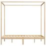 Canopy Bed Frame Solid Pine Wood 120x200 cm Image 4
