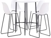 5 Piece Bar Set Plastic White