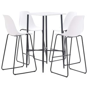 5 Piece Bar Set Plastic White