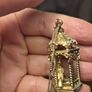Vintage gilded bird cage with a bird pendant. Image 4