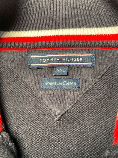 Tommy Hilfiger Mens Half Button-Down Navy Collared Jumper Size 2XL