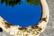Vintage mirror gold leaf motif