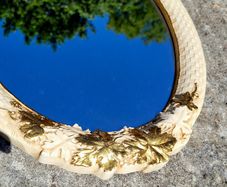 Vintage mirror gold leaf motif