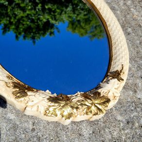 Vintage mirror gold leaf motif