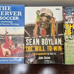 Five sports books  Where miracles happen, the story of Thomand Park The Observer on Soccer,  The Good The Bad and the Rugby Sean Boylan, The Will to Win The Ball is Round, a global history of football