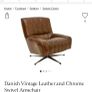 Pair of 1960's Danish Leather & Chrome Swivel Armschairs Image 2
