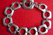 Vintage Tiffany &amp; Co Sterling Silver 925 Cushion Link Bracelet Toggle length 8" 27,05g