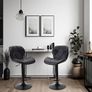 Bar Stools Set of 2 Bar Chairs,Modern Height Adjustable Kitchen Stools With Backs, Swivel Faux Leather Kitchen Island Chairs(All Black) Image 8