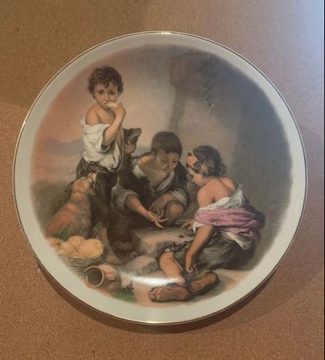 Vintage Decorative Plate of Children Playing