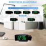 Projection Alarm Clock, Digital Clocks Bedside with Temperature Date, Adjustable Brightness, Snooze, LED Curved Screen Clocks for Bedrooms Office Home Desktop Image 4