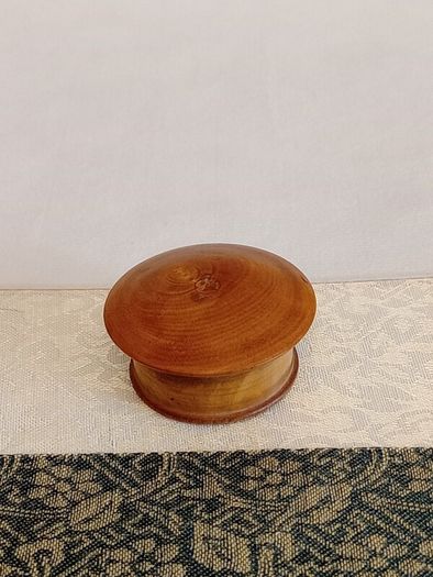 Antique French Turned Wood & Incased in Glass Reglious Travel Relic Box