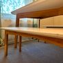 White Danish design dining table with benches Image 6