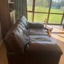(1 of 2 + futon) Brown genuine Italian leather 3 seater sofa Image 2