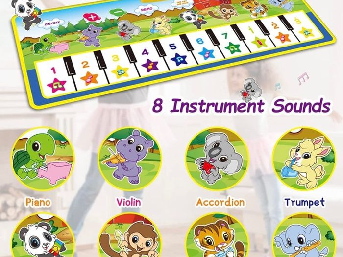Kids Piano Mat, Piano Music Mat Dance Mats Touch Play Mats Floor Keyboard Musical Carpet Mat Gift Toys for 2 3 4 5 6 Years Old Kids Boys Girls Toddlers MULTIPLE COLOURS AVAILABLE, SEE PHOTOS (FREE POSTAGE)