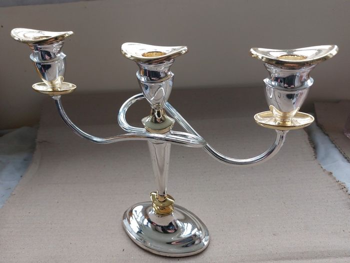 Silver plate on zinc Candelabra