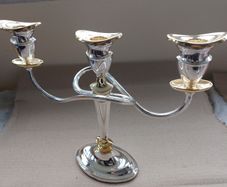 Silver plate on zinc Candelabra