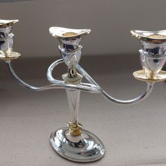 Silver plate on zinc Candelabra