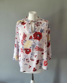 M&S white floral blouse/top, Size 14
