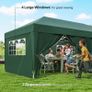 3 x 6m Pop-Up Gazebo, with Curtain Walls and Windows Dark Green Image 4