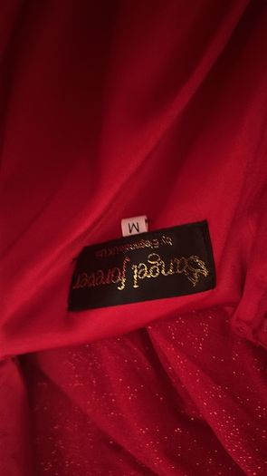 Dani's Closet red sparkly cross back debs dress