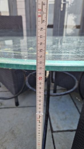 Glass top garden table