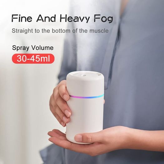 Colorful Mini Humidifier with Projection Atmosphere Lamp, Essential Oil Diffuser Aroma Essential Oil USB Cool Mist Humidifier 300ml, 2 Adjustable Mist Modes, Super Quiet, for Car, Office, Bedroom