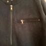 mans coat suede navy size small Image 2