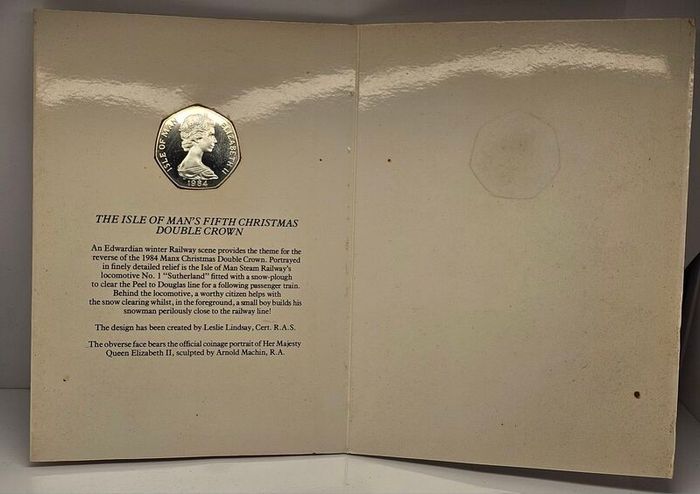 Isle of Man 1984 Silver Proof Christmas 50p Coin in Original Folder